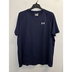 Under Armour Tech Tee Mens XL Navy Blue HeatGear Short Sleeve Workout Gym Shirt